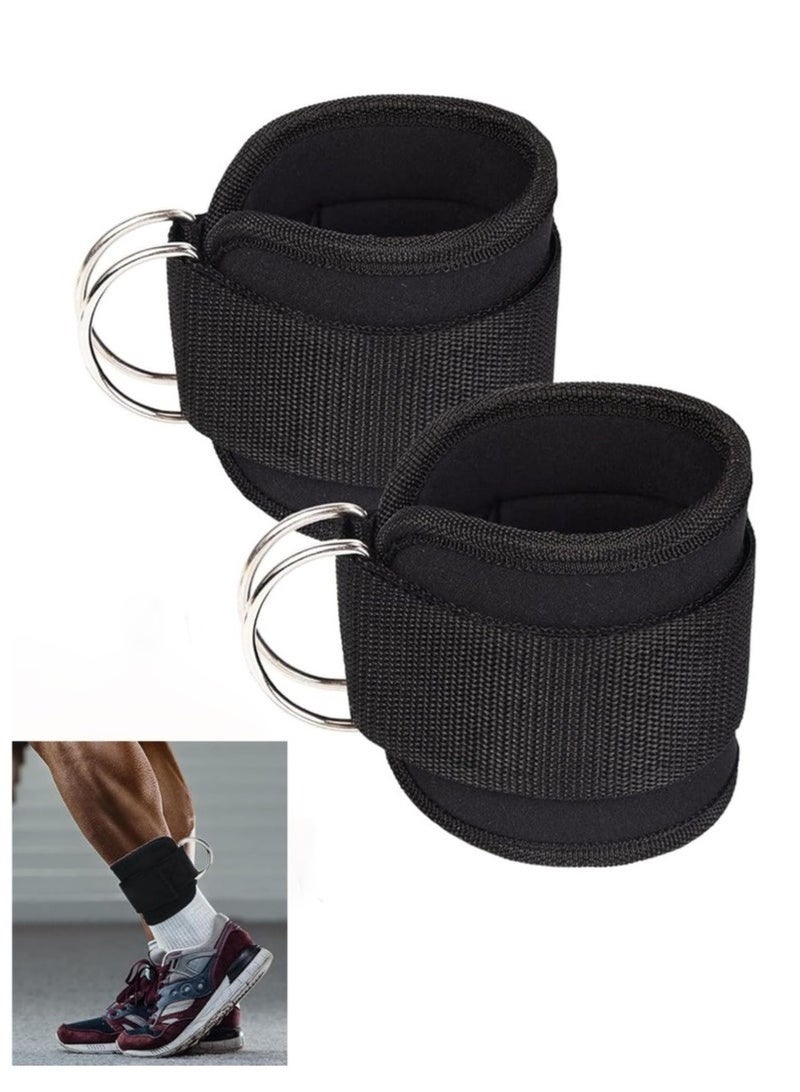 الكوتش أربطة الكاحل للأجهزة الرياضية، 2 قطعة من أساور الكاحل المبطنة المريحة لتمارين الرفع الخلفي - Image 1