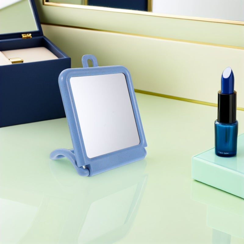 Small Rectangle Mirror: Foldable Makeup Mirror For Women - Vanity Small With Foldable Stand And Hanging Hole For Office Or Bedroom - Image 4