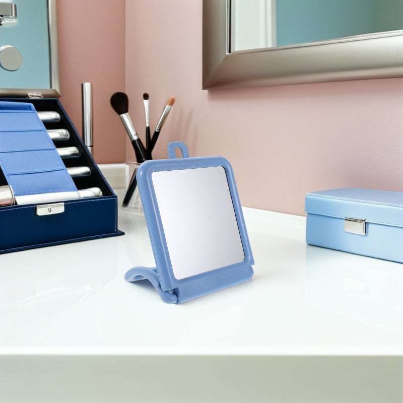 Small Rectangle Mirror: Foldable Makeup Mirror For Women - Vanity Small With Foldable Stand And Hanging Hole For Office Or Bedroom - Image 5