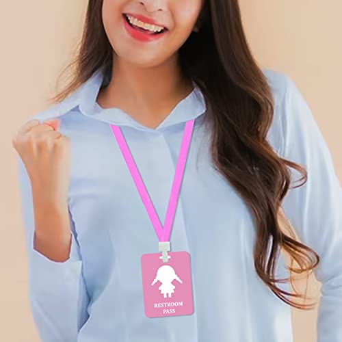 Fun-Plus 12 Pack Hall Pass Lanyards Unbreakable Plastic School Passes Set for Teachers and Classroom Supplies Including Hall Passes of Nurse, Restroom, Library, Office, School Supplies - Image 3