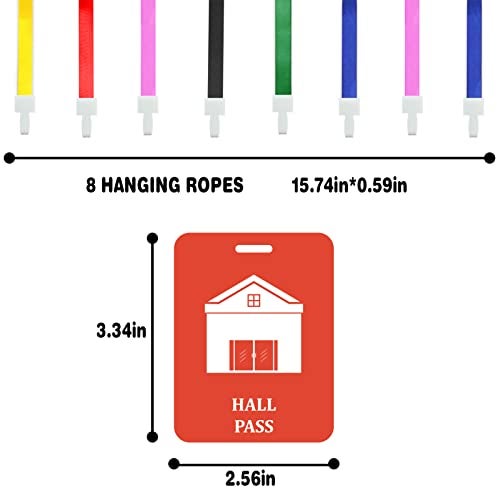 Fun-Plus 12 Pack Hall Pass Lanyards Unbreakable Plastic School Passes Set for Teachers and Classroom Supplies Including Hall Passes of Nurse, Restroom, Library, Office, School Supplies - Image 2