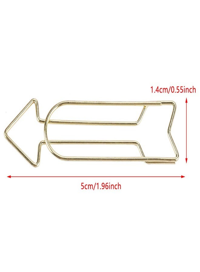 GOTOTOP 12Pcs Metal Bookmark Clip Gold Paper Clip Office Arrow Page Marker School Students Bookmark Marking Clip 2x0.6inch - Image 5