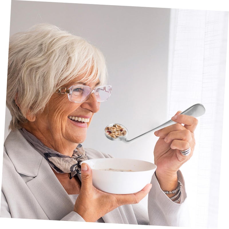 Left Handed Angled Adaptive Eating Utensils Set Ergonomic Non Slip Spoon and Fork for Elderly - Image 5