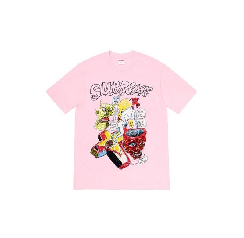 SUPREME 26FW New Trendy SUP American Retro Letter Print All-Match Short Sleeve T-Shirt - Image 1