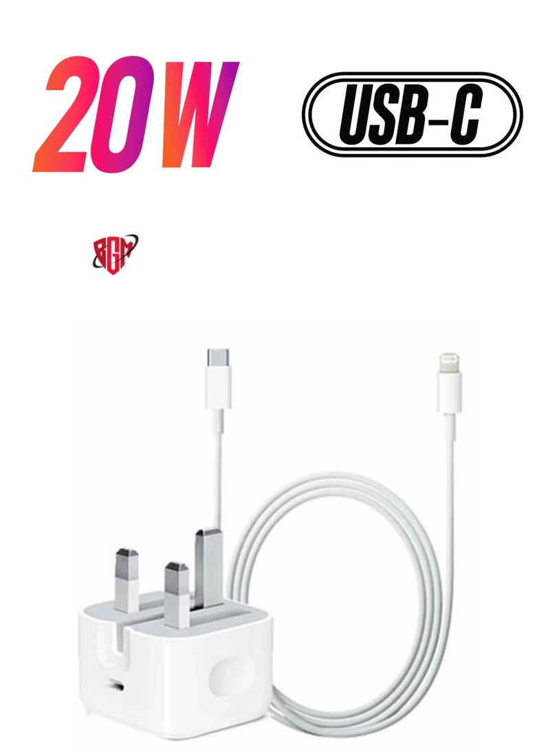 BGM - "20W USB-C Power Adapter with Cable for iPhone 12, 12 Pro Max, and 12 Mini" - Image 1