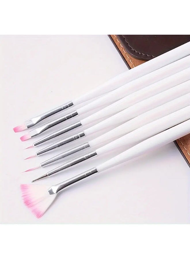 7pcs Cake Decorating Tools Baking Accessories Multifunction Pastry Nail Painting Art Brush Brushes Cake Icing Pen Fondant (White) - Image 1