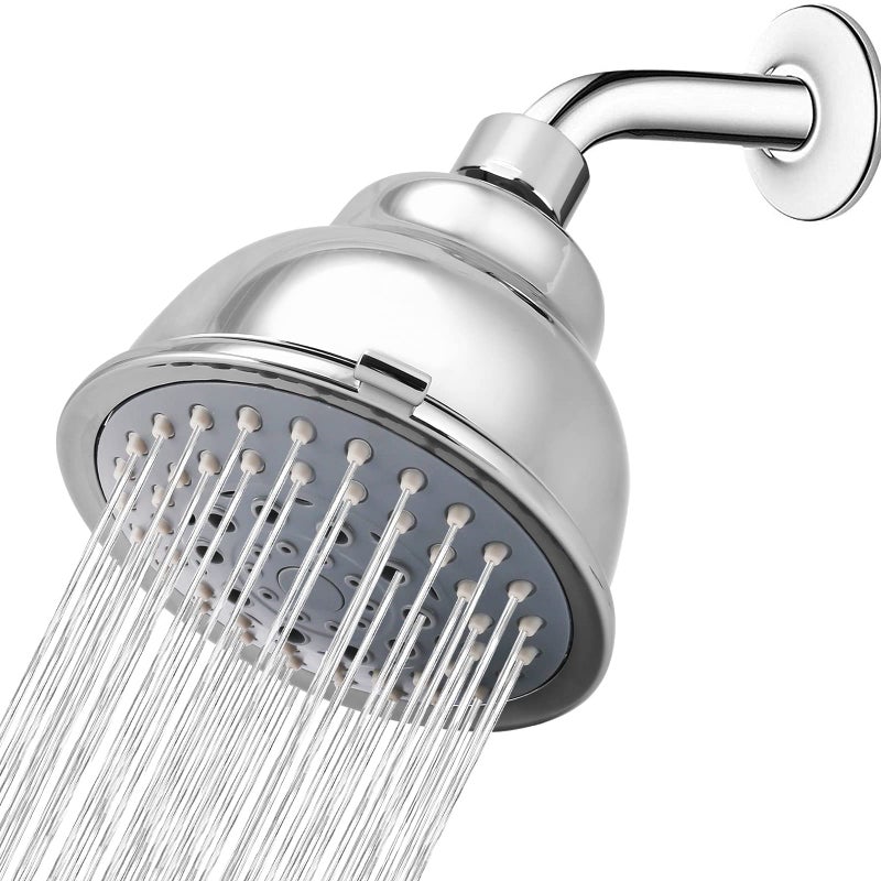 Voolan High Pressure Shower Head with Shower Arm 5 Function Rain Shower Head Comfortable Shower Experience Even at Low Water Flow Chrome