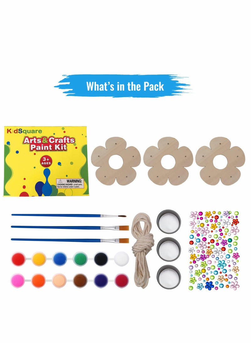 SOLARAE Kids' DIY Wooden Bird Feeders Painting Kit - 3-Piece Arts and Crafts Set for Creative Fun and Outdoor Learning Activities. Perfect for Young Artists and Nature Lovers! - Image 2