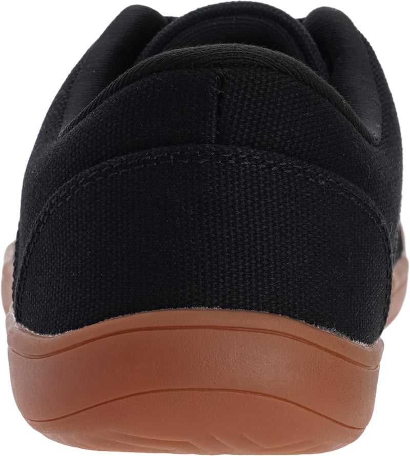 WHITIN Men's Wide Toe Box Shoes Canvas Barefoot Minimalist Shoes Zero Drop Sneaker Minimus Extra Width Size 12 Anti Slip Walking Minimal Black/Gum 46 - Image 3