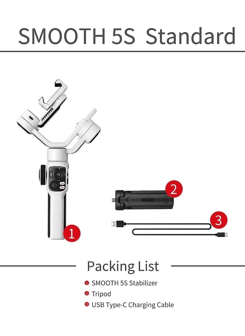 Smooth 5S Professional Gimbal Stabilizer for Smartphone Handheld 3-Axis Phone Gimbal
