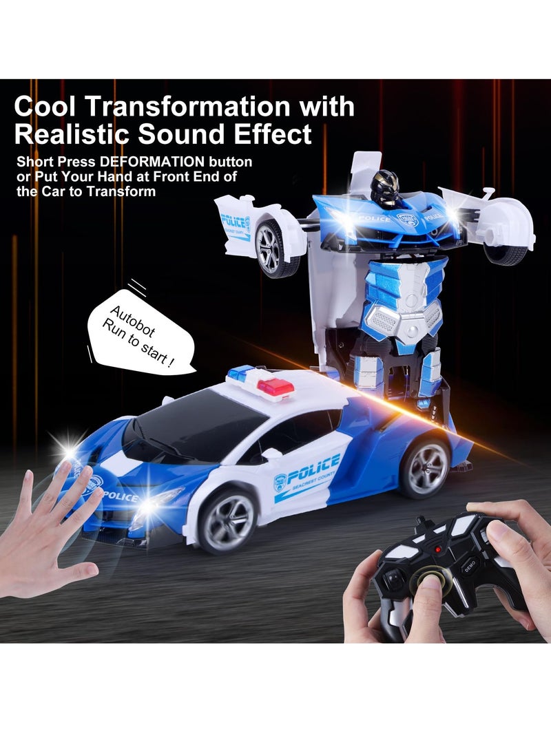 Excefore RC Stunt Car, Transform Toys Remote Control Car, RC Robot Car with Hand Gesture Sening LED Light Music & Sound Effect, 2.4GHz Remote Control Gesture Sensor Toy Cars, Gifts for Kids Boys Age 3-10 - Image 3