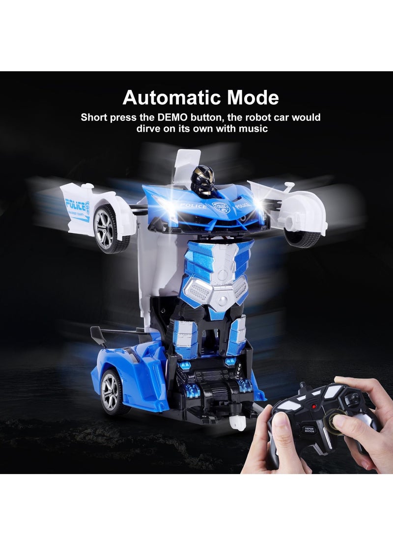 Excefore RC Stunt Car, Transform Toys Remote Control Car, RC Robot Car with Hand Gesture Sening LED Light Music & Sound Effect, 2.4GHz Remote Control Gesture Sensor Toy Cars, Gifts for Kids Boys Age 3-10 - Image 4
