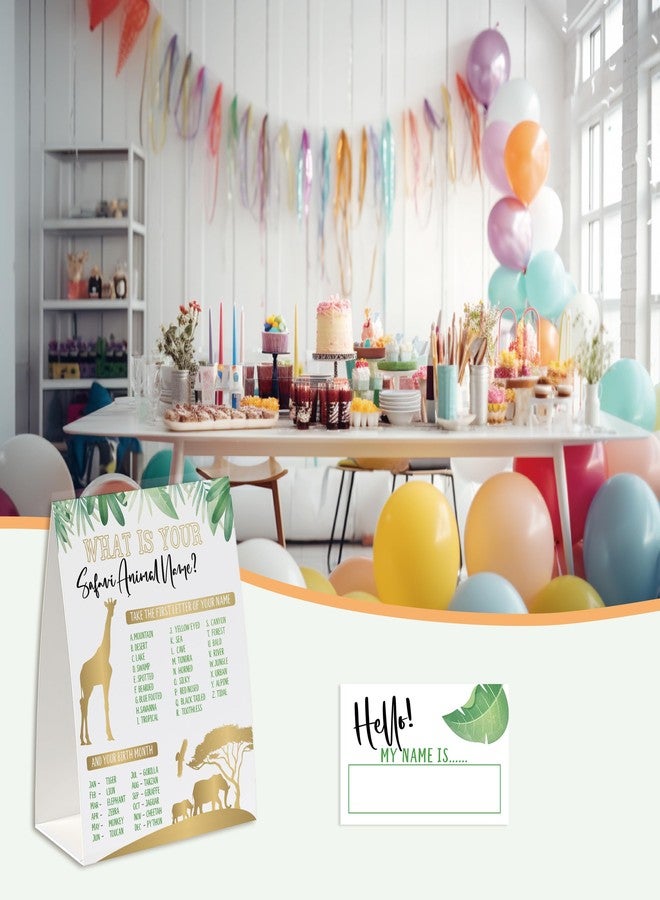 Xenseou Safari Animal Birthday Party Game, What’s Your Safari Animal Name Game(One Sign+30 Name Tag Stickers),Wild One Party Game, Safari Baby Shower Game, Jungle Birthday Decor-MZC03 - Image 5