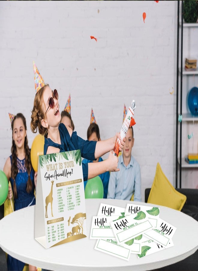 Xenseou Safari Animal Birthday Party Game, What’s Your Safari Animal Name Game(One Sign+30 Name Tag Stickers),Wild One Party Game, Safari Baby Shower Game, Jungle Birthday Decor-MZC03 - Image 3