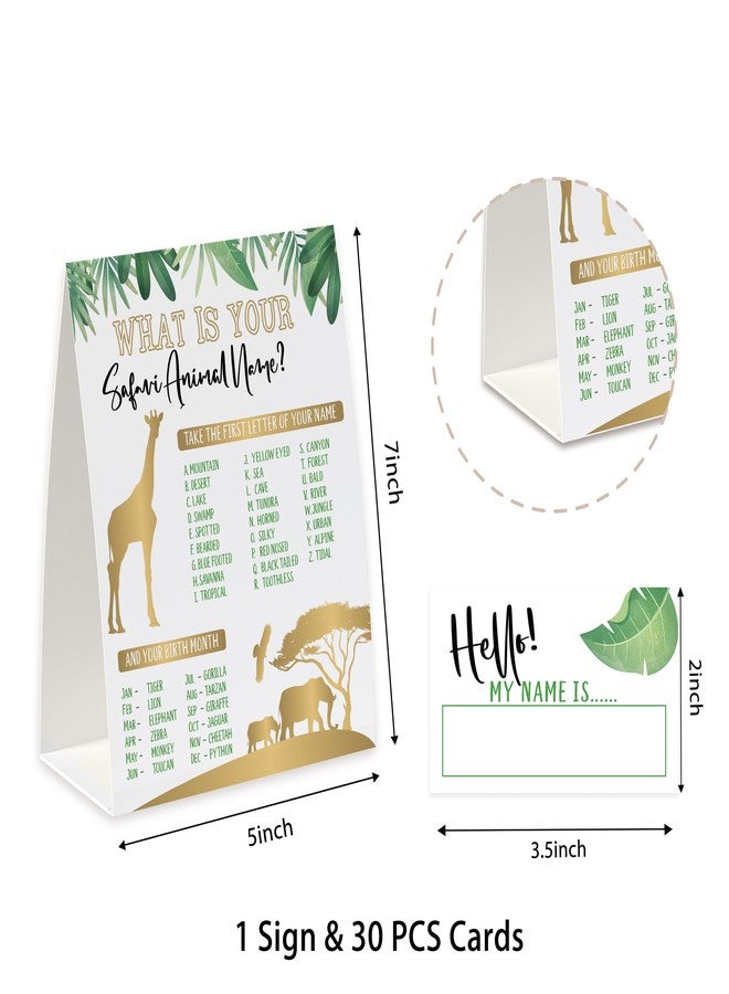 Xenseou Safari Animal Birthday Party Game, What’s Your Safari Animal Name Game(One Sign+30 Name Tag Stickers),Wild One Party Game, Safari Baby Shower Game, Jungle Birthday Decor-MZC03 - Image 4