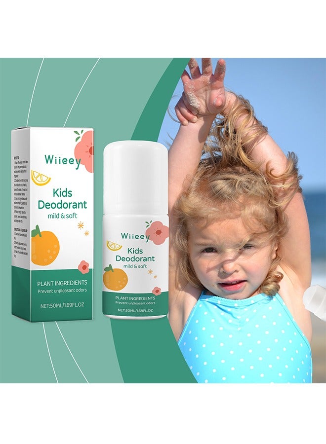 wiieey Kids Deodorant Mild and Soft, Aluminum Free, Alcohol-Free, Paraben Free, 24 Hr Odor Protection, Clean Fresh Scent, Kids & Tweens, Hypoallergenic Deodorant 50ml (white) - Image 1