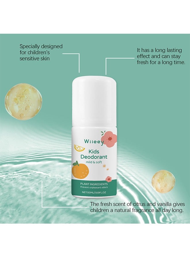 wiieey Kids Deodorant Mild and Soft, Aluminum Free, Alcohol-Free, Paraben Free, 24 Hr Odor Protection, Clean Fresh Scent, Kids & Tweens, Hypoallergenic Deodorant 50ml (white) - Image 2