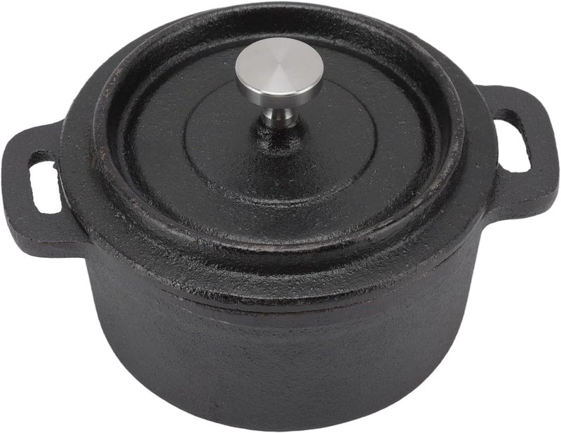 Cast Iron Dutch Oven Skillet In 1 Set, Cast Iron Dutch Oven with Lid Cast Iron Dutch Ovens Heavy Duty Frying Pan for Grill, Stovetop, Induction, for Indoor & Outdoor(Diameter 10CM) - Image 1