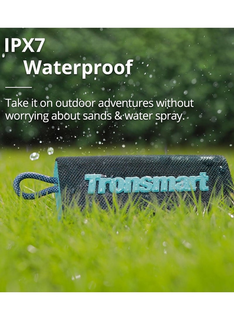 Tronsmart Portable Bluetooth Speaker, Trip Mini Speaker with Bluetooth 5.3, 20H Playtime, AUX, Mic, IPX7 Waterproof Speakers, Wireless Outdoor Speakers Shower Speaker for Beach and Bike Travel-Blue - Image 3
