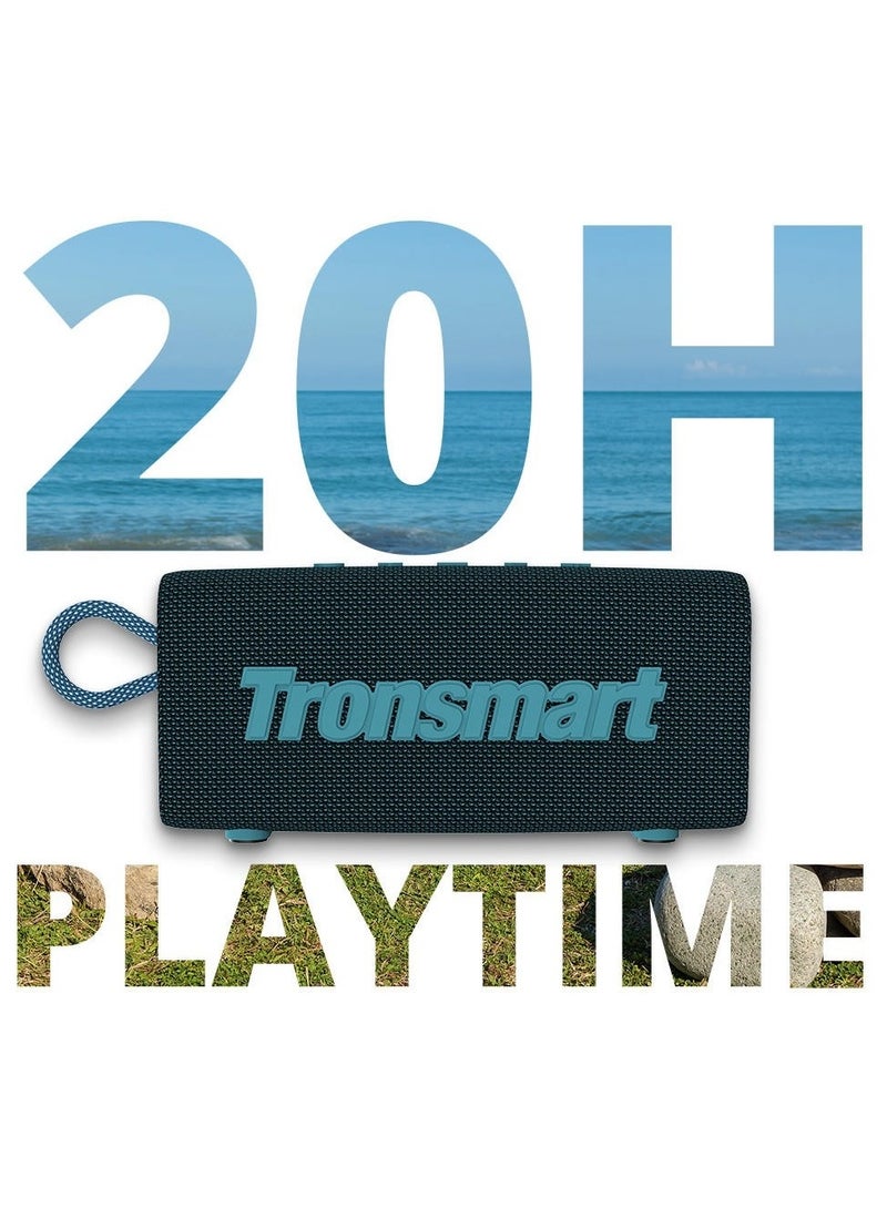 Tronsmart Portable Bluetooth Speaker, Trip Mini Speaker with Bluetooth 5.3, 20H Playtime, AUX, Mic, IPX7 Waterproof Speakers, Wireless Outdoor Speakers Shower Speaker for Beach and Bike Travel-Blue - Image 4