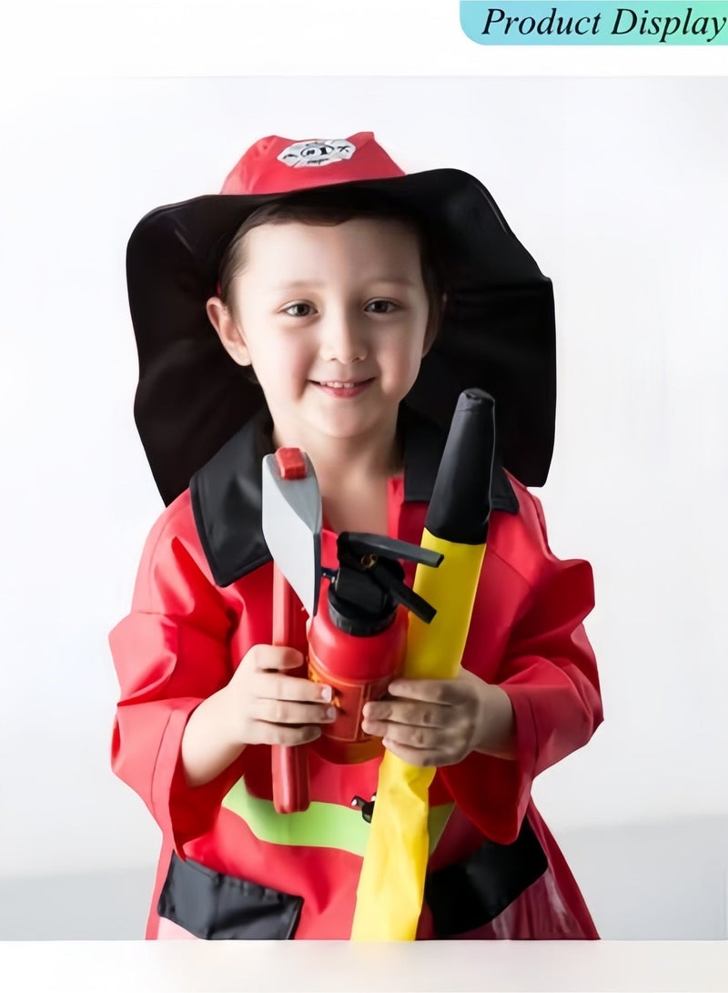 Halamodo Kids Firefighter Costumes with Complete Firefighter Accessories Toddler Fireman Dress up Boy Fire Pretend Chief Outfit Halloween Role Play Career Suit Party Birthday Gift for 3 4 5 6 7 Year Old - Image 5