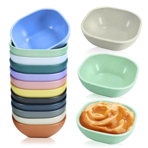 TKOnline 12 Pack 4.5 OZ Small Wheat Straw Dipping Bowls, Unbreakable Dessert and Side Dish Bowls for Ketchup, Nuts, Sauces, Dips, Condiments - Image 1