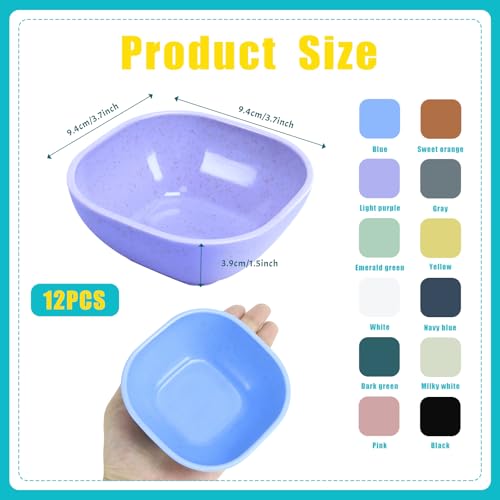 TKOnline 12 Pack 4.5 OZ Small Wheat Straw Dipping Bowls, Unbreakable Dessert and Side Dish Bowls for Ketchup, Nuts, Sauces, Dips, Condiments - Image 2