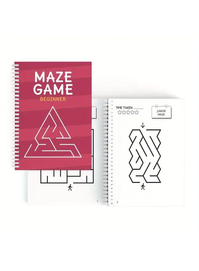 Primary Color Kids Maze Activity Book Set 4 Styles For Ages 3 6 Brain Training Learning Gift - Image 1