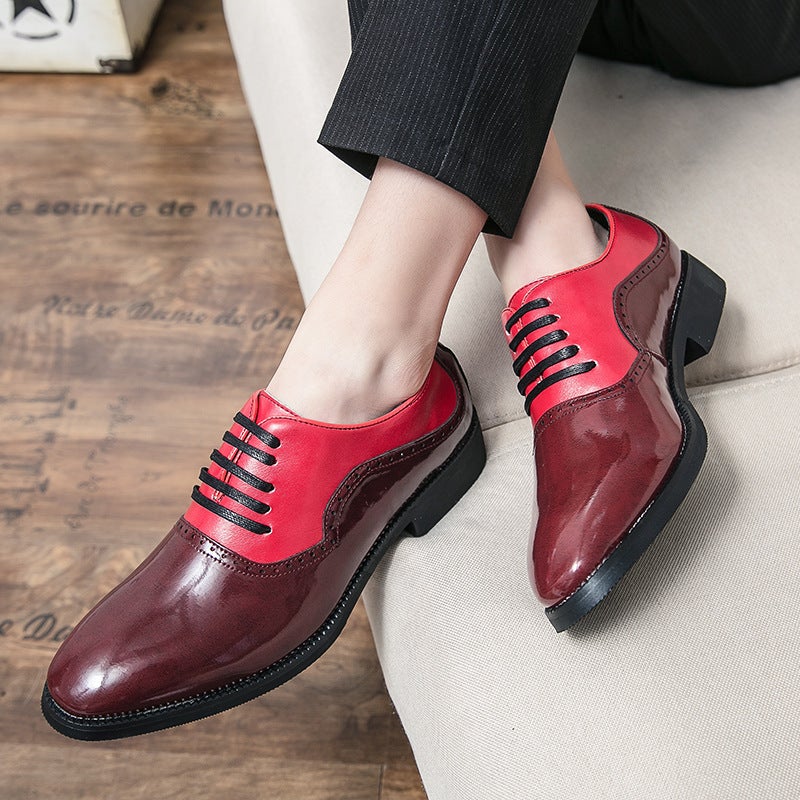 Plus Size Leather Shoes 48 Yards 2024 Autumn Men'S Business Casual Brock Carved Color Matching Bright Leather Shoes Tide - Image 4