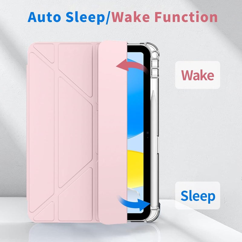 Fikpoo iPad 10th Generation Case 2022 10.9 Inch, iPad Case Slim Stand Hard Shell Back Protective Smart Cover for 10.9” iPad 10th Gen 2022 Release (Pink) - Image 3