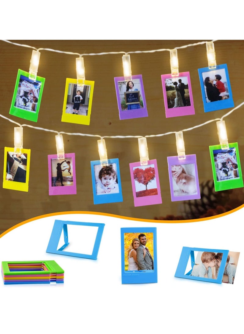 SYOSI - Mini Photo Frame with LED Photo String Lights 20 Photo Clips Fairy Twinkle Lights, Compatible with Fujifilm Instax Mini 11 9 8 8+ Picture Frame Family Picture Frame - Image 1