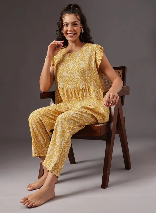 كلوفيا طقم بيجاما من بنطال وبلوزة بطبعة بيزلي