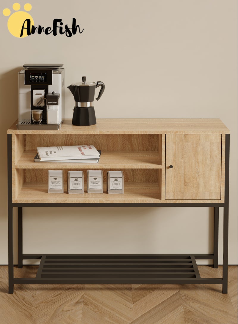 AnneFish Coffee Corner Cabinet Sideboard Table Kitchen Bakers Rack Coffee Bar Display Cabinet For Kitchen And Living Room Entryway Dining Room - Image 1