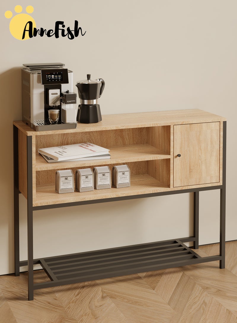 AnneFish Coffee Corner Cabinet Sideboard Table Kitchen Bakers Rack Coffee Bar Display Cabinet For Kitchen And Living Room Entryway Dining Room - Image 3