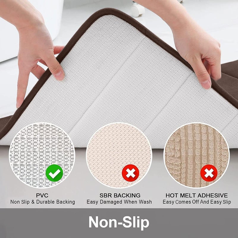 HaRvic HaRvic Bathroom Door Mat Microfiber AntiSkid Bath Mat Bathroom mat Door Mat Floor Mat Bathroom Carpet Super Absorbent Soft Carpet Bathroom Rug Set  - Image 4