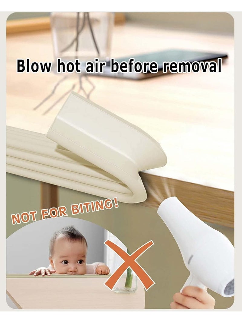 MLADEN شرائط أمان إسفنجية 2 متر للأطفال الرضع، مصدات أمان لزوايا وحواف الأثاث، زوايا وحواف ناعمة مقاومة للأطفال، شريط مضاد للتصادم، شريط إسفنجي سميك للغاية لزوايا جدار الطاولة مع شريط جانبي مزدوج - Image 5