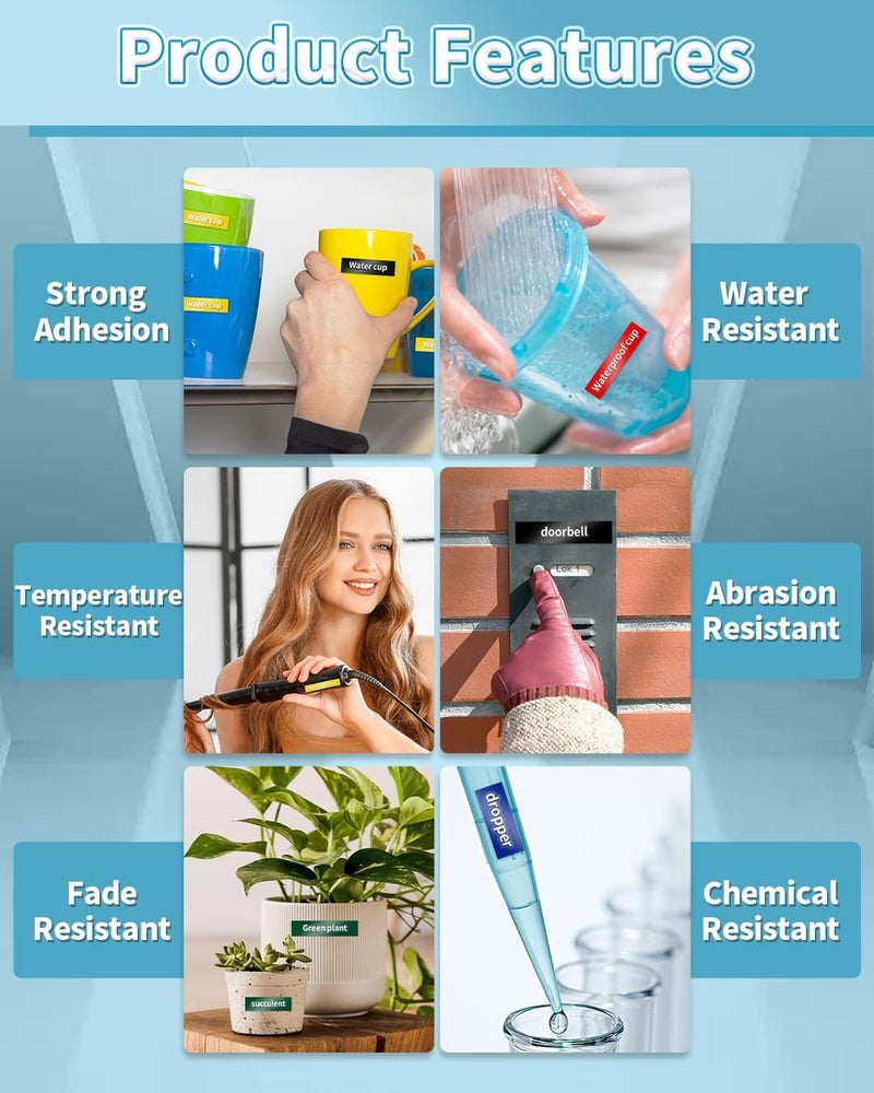 phomemo Embossing Label Tape Compatible With Dymo Embosser Label Maker Printer,3/8" 3D Plastic Labels Replacement For Dymo Organizer Xpress 12965 12966 Office Mate Ii (White On Black, 3-Roll Pack) - Image 5