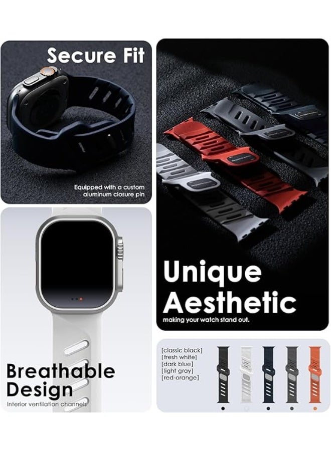 Aulumu A02 Compatible with Apple Watch Ultra/Ultra 2 Band - 49mm for Men, Sport Bands for iWatch 46mm(Series 10),45mm(9/8/7),44mm(SE2/SE/6/5/4),42mm(3/2/1) - Black - Image 5