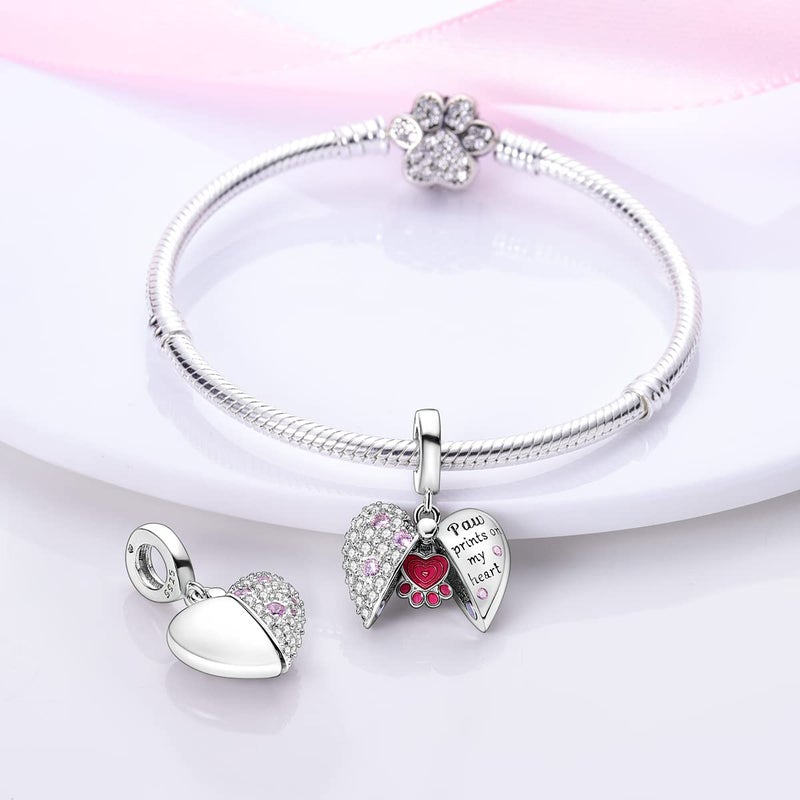 Parmuz charms for bracelet sterling silver love heart travel Bead for Bracelets and Necklaces 925 Charm Clover Butterfly gift for Woman - Image 3