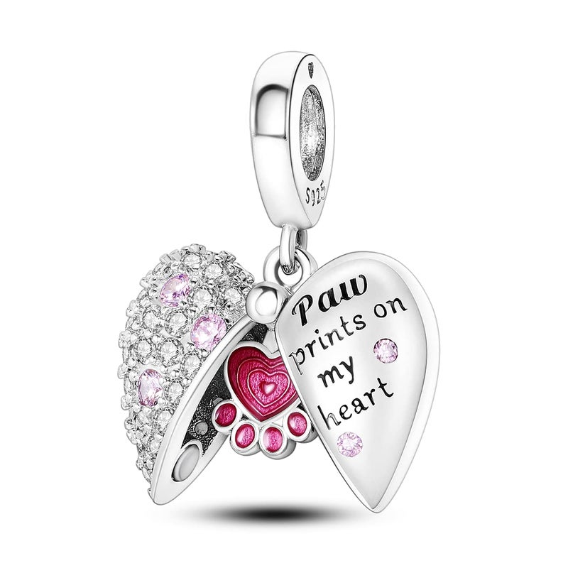 Parmuz charms for bracelet sterling silver love heart travel Bead for Bracelets and Necklaces 925 Charm Clover Butterfly gift for Woman - Image 1