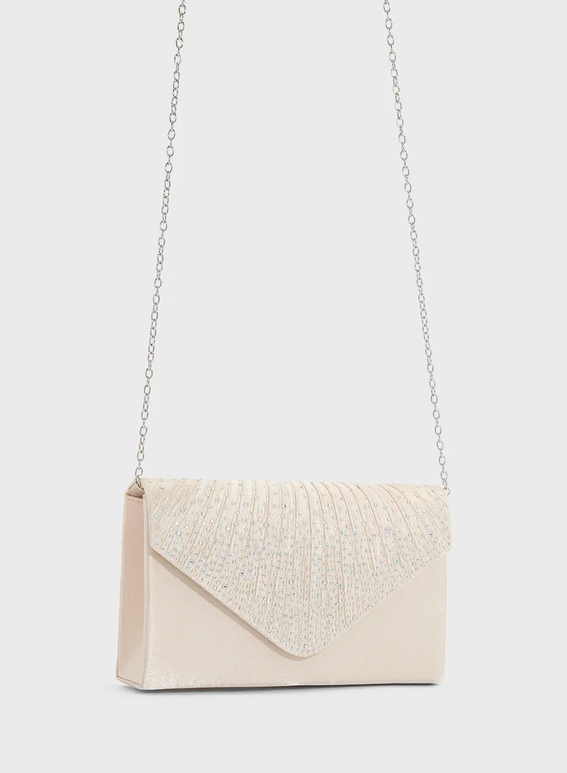 Ella Limited Edition Pleated Embellished Clutch Bag