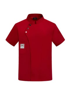 NIBEMINENT Chef Jacket Men Women Short Sleeve Cook Shirt Bakery Restaurant Chef Jacket Waiter Uniform Kitchen Jacket  - Image 1