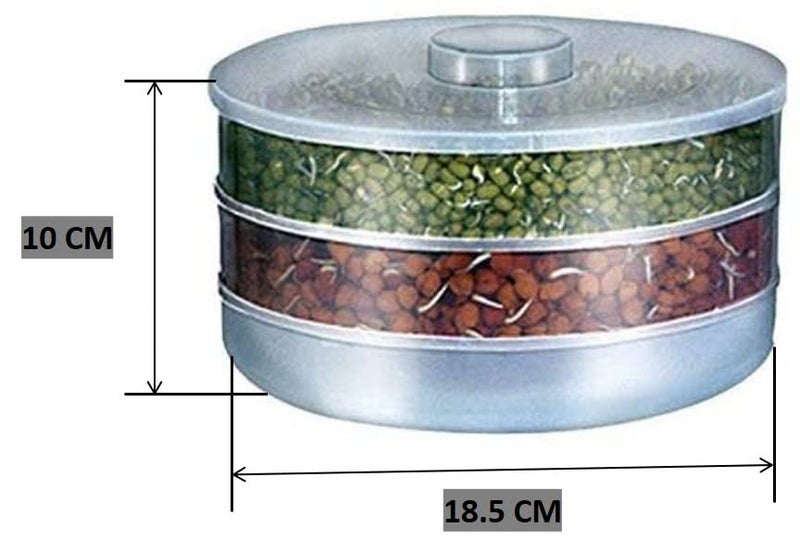 ROXA صانع البراعم ROXA | صانع براعم صحي مع 3 حاويات | صنع براعم الفاصوليا الطازجة في المنزل لحياة صحية صانع براعم 3 وعاء لصنع البراعم في المنزل (3 مقصورات، بلاستيك، عبوة من 1) - Image 2