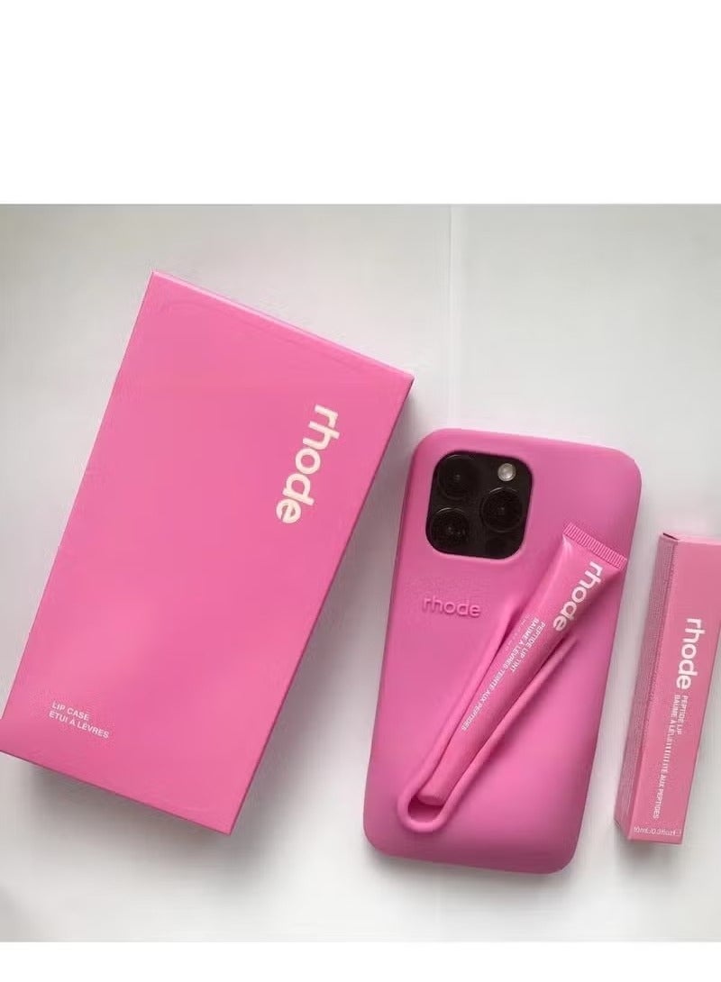 rhode Peptide Lip Tint (SHORTCAKE) + Summer Lip Case Case (SHORTCAKE) -Suitable for Apple iPhone Models Case  - Image 1