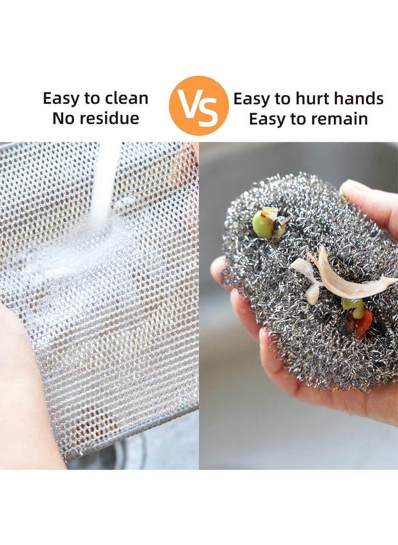 Konquer TimeS Konquer TimeS Multipurpose Wire Dishwashing Rags for Wet and Dry Mesh Microfiber Cleaning Cloth for Metal Kitchen Dishes Kitchen Sinks Pots PansNonScratch Wire Dishcloth Pack of 10  - Image 3