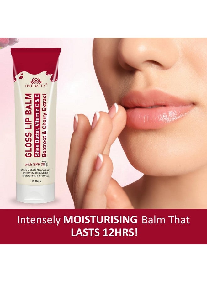 INTIMIFY Gloss Lip Balm | Lip Lightening Balm For Dark Lips | With Beatroot and Shea Butter | For Women & Men | 15 gm - Image 2