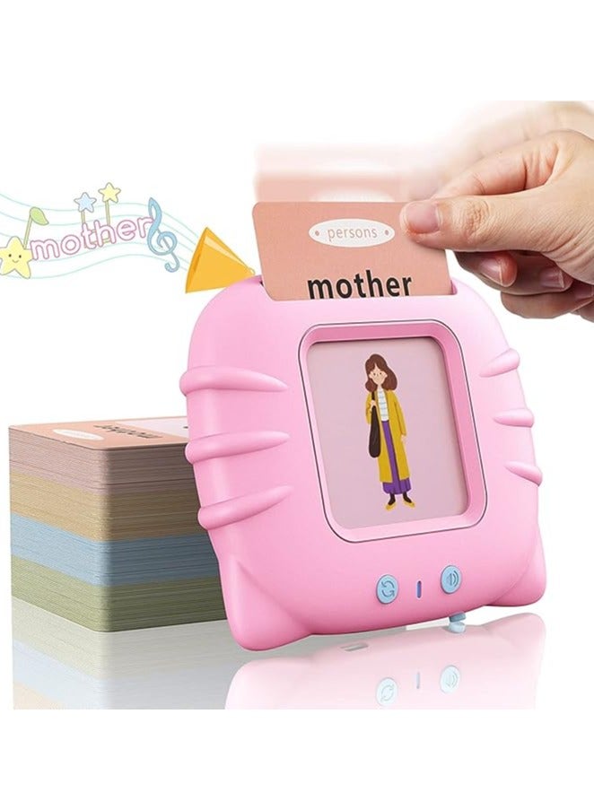 English Learning Flash Cards, Speech Therapy Preschool Educational Toys, 224 Sight Words with Sound Effect (Pink)  - Image 1