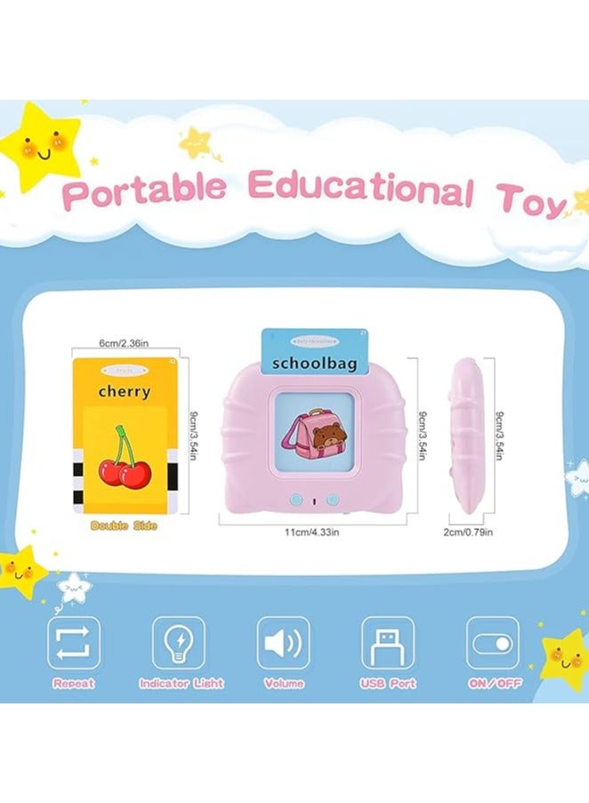 English Learning Flash Cards, Speech Therapy Preschool Educational Toys, 224 Sight Words with Sound Effect (Pink)  - Image 4