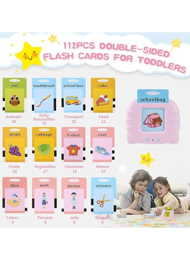 English Learning Flash Cards, Speech Therapy Preschool Educational Toys, 224 Sight Words with Sound Effect (Pink)  - Image 5