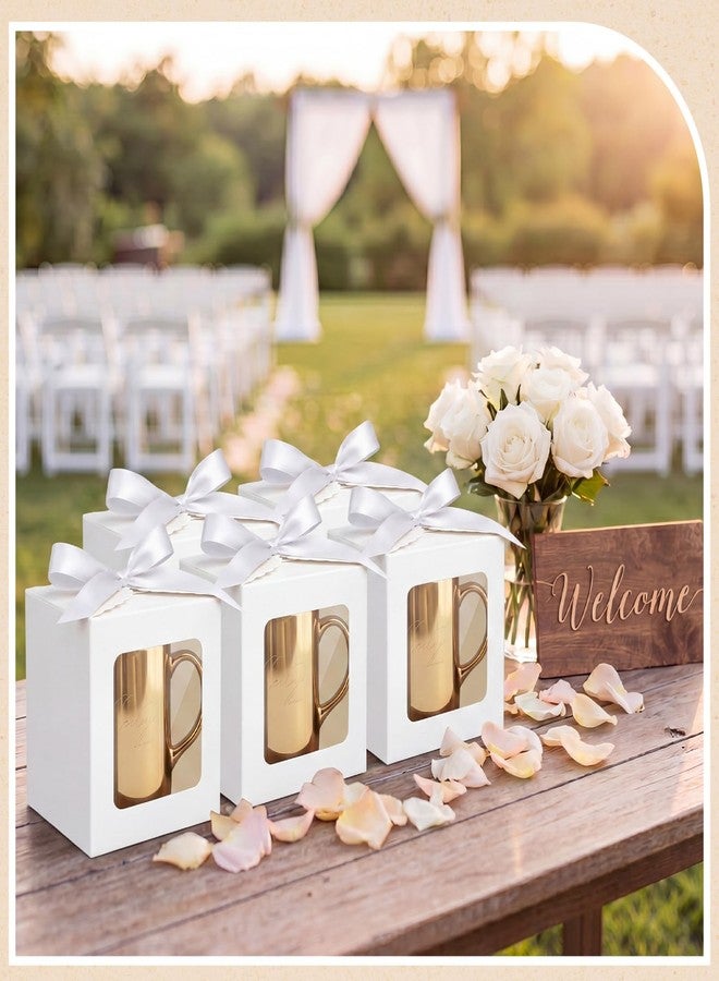 Kolldenn 24 Pcs Mug Gifts Boxes with Ribbon, Sublimation Mugs Packaging Box with Window for 11oz, 12oz, 15oz Ceramic Coffee Cups Mugs Boxes Wrapping Birthdays Wedding (White - Image 5